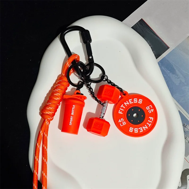 Dopamine Fitness Series Pendant D-shaped Buckle Detachable Barbell Plates Key Chain Creative Barbell Plates