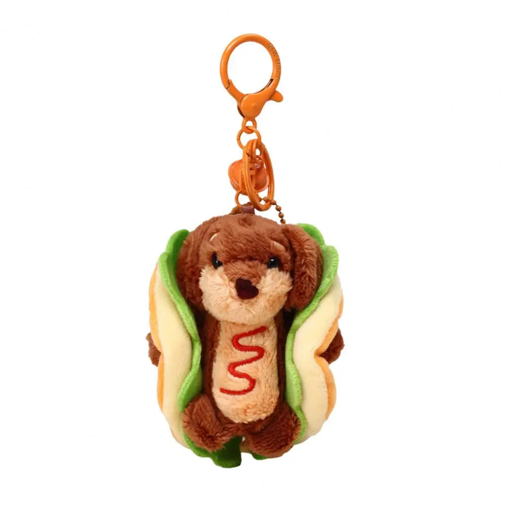 Plush Dachshund Dog Keychain – Dual Function
