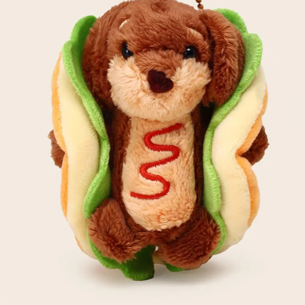 Plush Dachshund Dog Keychain – Dual Function