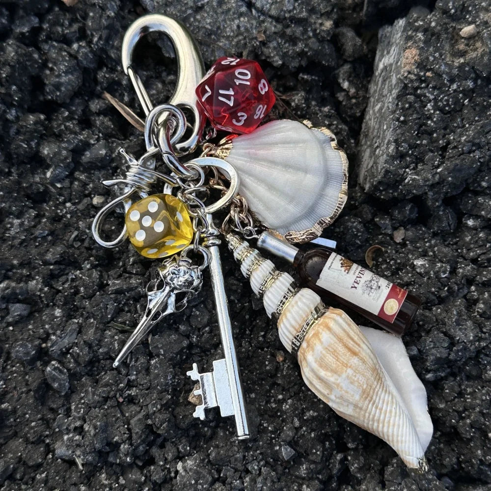 Jewelry Trinkets japanese Ocean Shell Keychain bag charms Girl's Heart High End Creative Waist Hanging Bag Pendant accessories