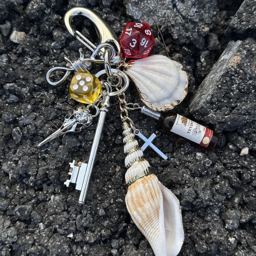 Jewelry Trinkets japanese Ocean Shell Keychain bag charms Girl's Heart High End Creative Waist Hanging Bag Pendant accessories