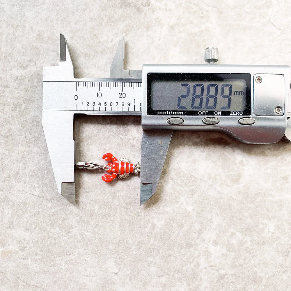 Red Lobster Pendant Charm New Fine Jewelry 925 Sterling Silver Oceans Cute Gift For Women Men