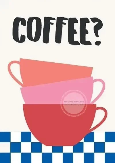 Retro Coffee Club Canvas Print Chic Food Beverage Beige Background Wall Art Posters for Modern Living Room Bedroom Home Decor