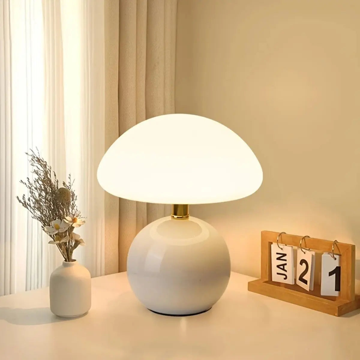 A pink/orange/red/white/beige USB socket decorative table lamp for room light decorative lamp, night light, desk light.
