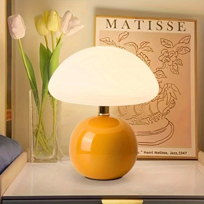 A pink/orange/red/white/beige USB socket decorative table lamp for room light decorative lamp, night light, desk light.