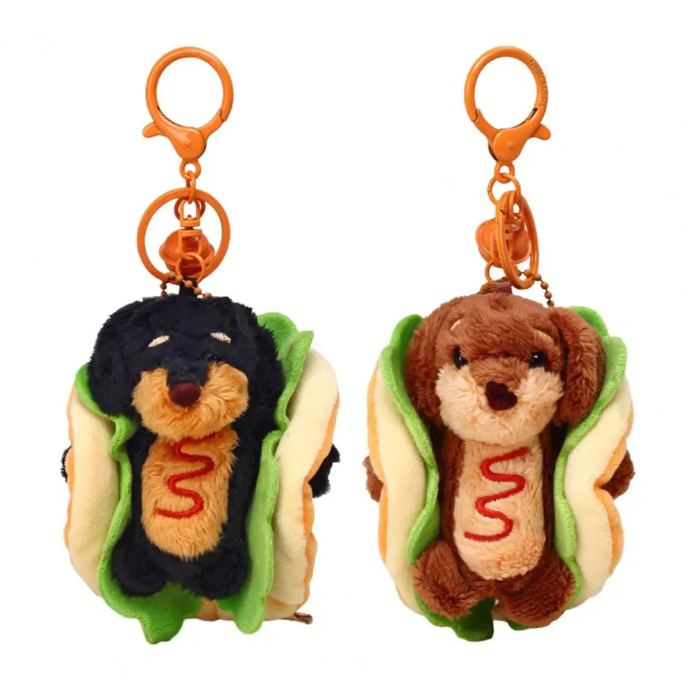Plush Dachshund Dog Keychain – Dual Function